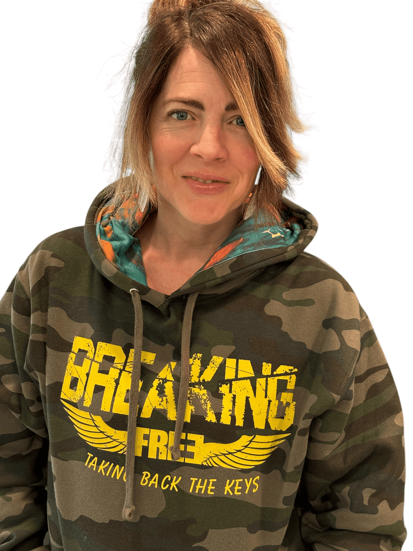 "LIBERTY WARES" BREAKING FREE! UNISEX HEAVYWEIGHT HOOD ART HOODIE Green Camo Apliiq