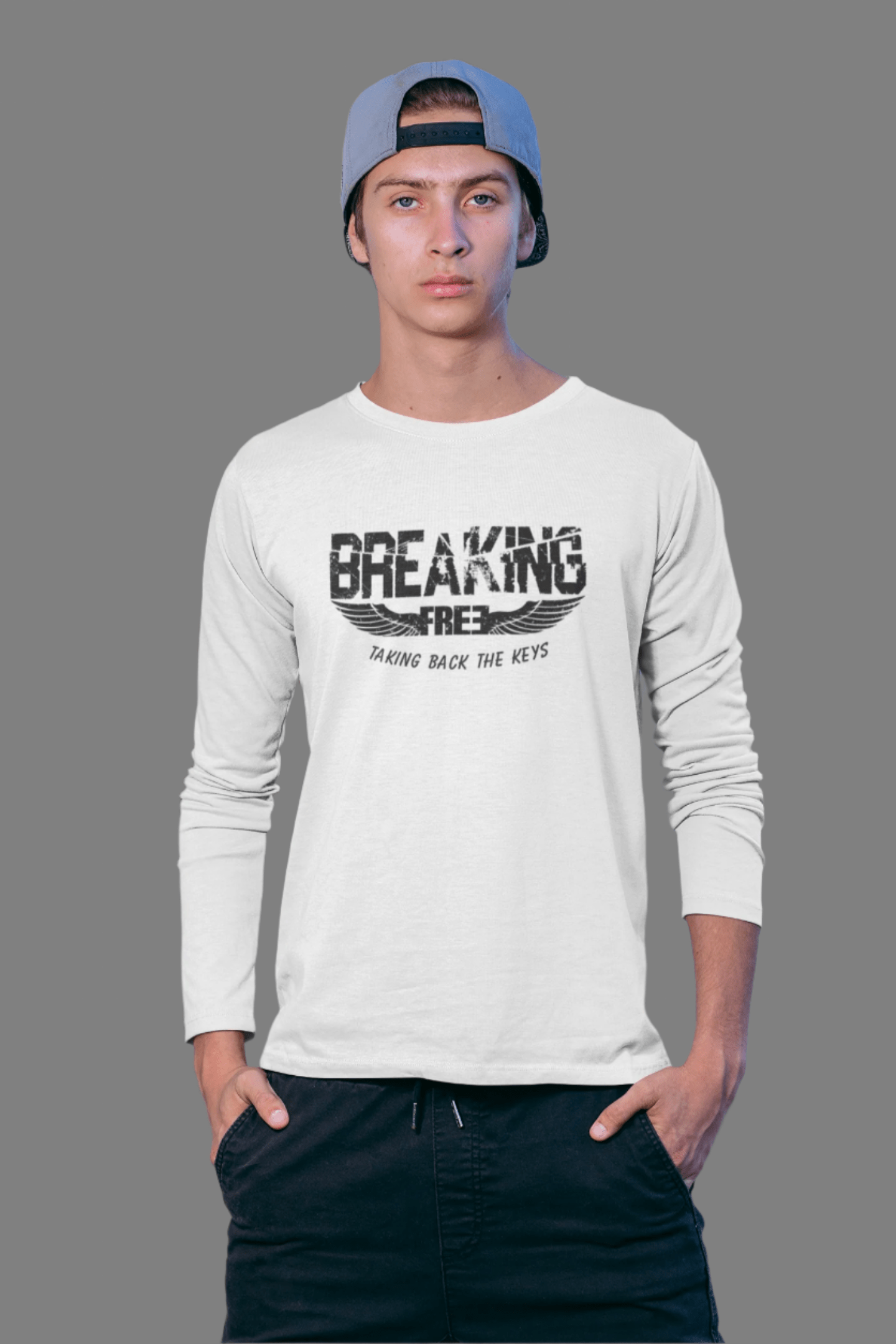 "LIBERTY WARES" BREAKING FREE UNISEX LONG SLEEVE JERSEY TEE White