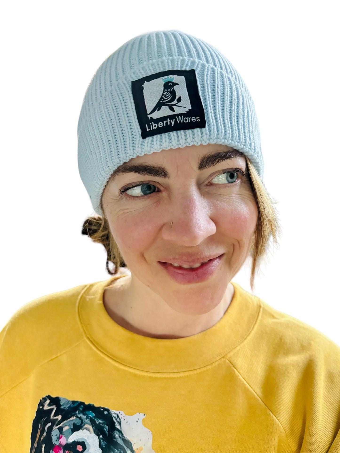 "LIBERTY WARES" SUSTAINABLE RIB KNIT BEANIE Ice Blue Apliiq