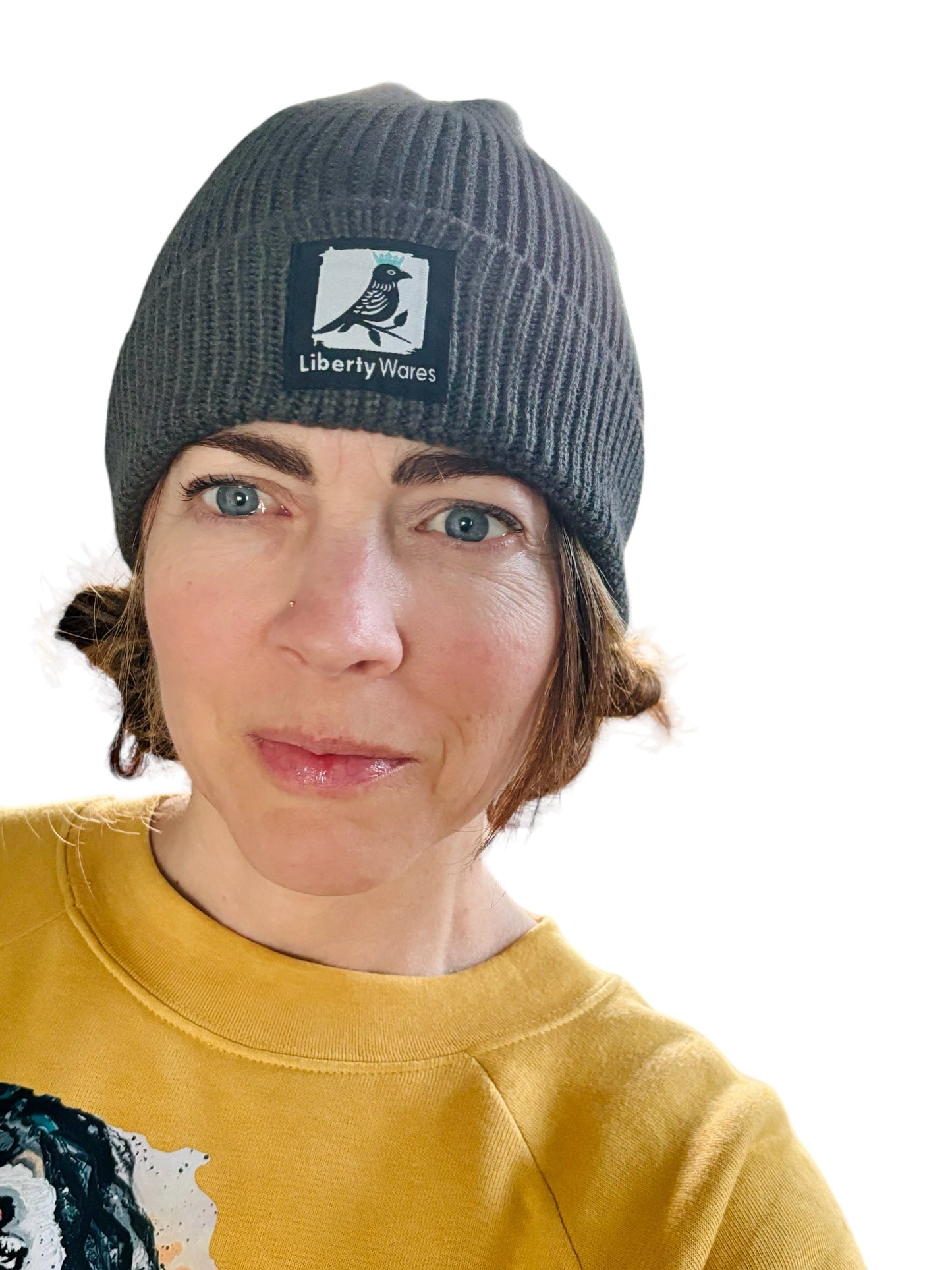 "LIBERTY WARES" SUSTAINABLE RIB KNIT BEANIE Charcoal Apliiq