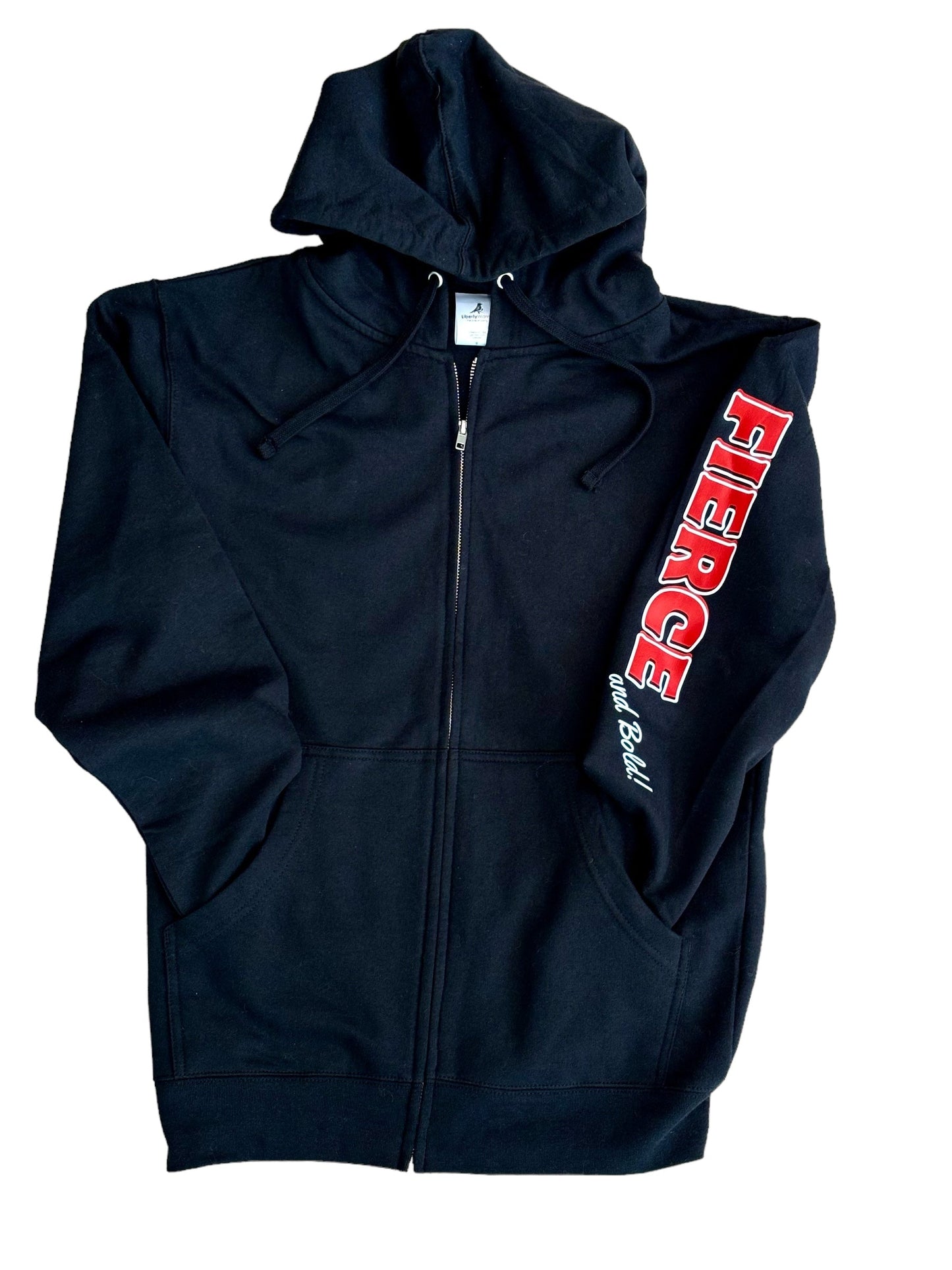 "LIBERTY WARES" FIERCE & BOLD UNISEX ZIP HOODIE Black Apliiq