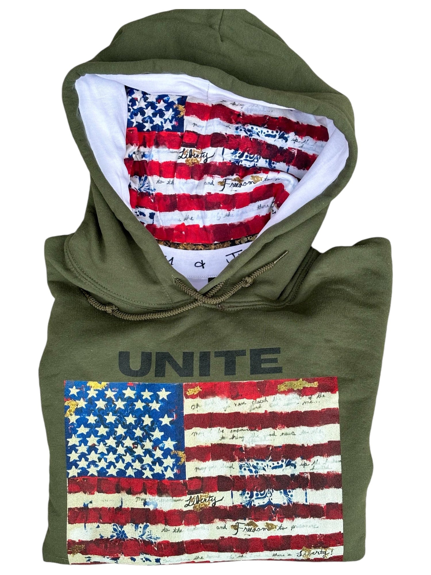 "LIBERTY WARES" UNITE UNISEX HOOD ART HOODY Army Green Apliiq