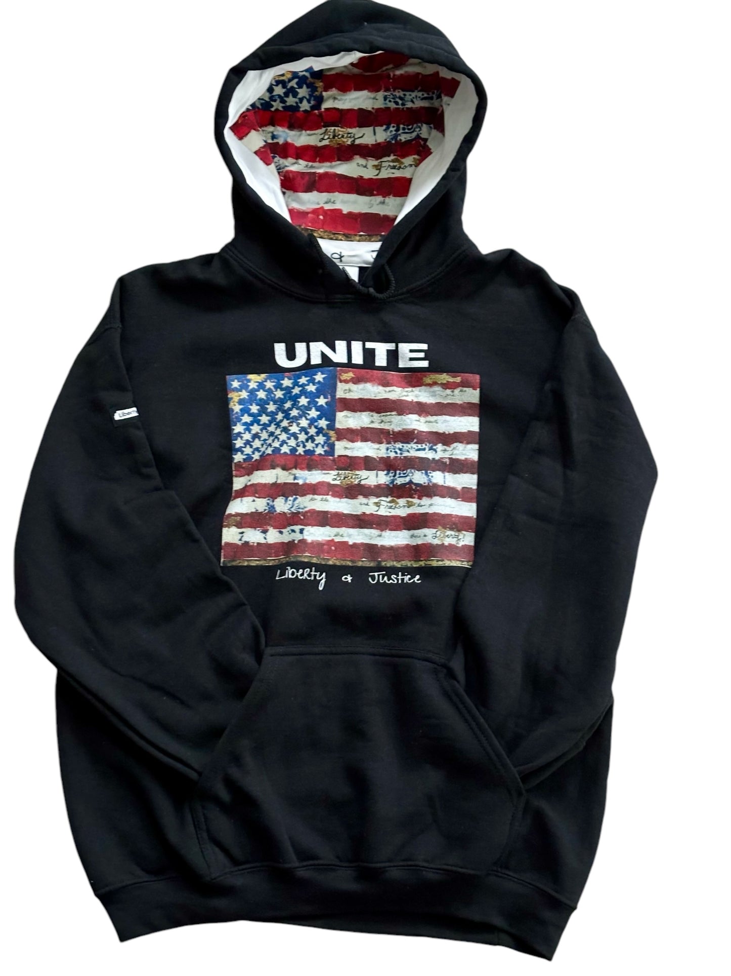 "LIBERTY WARES" UNITE UNISEX HOOD ART HOODIE Black