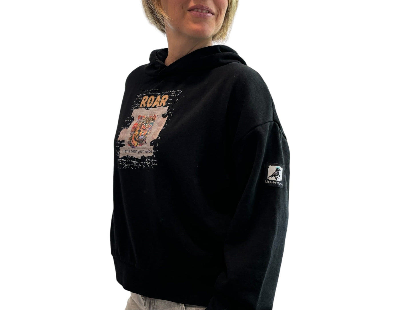 "LIBERTY WARES" VINTAGE ROAR HIP HEIGHT HOODIE Black Apliiq
