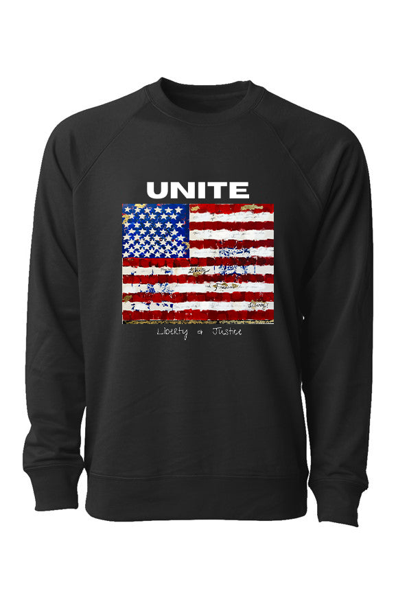 Liberty Wares Unite Flag Unisex Loopback Terry Cre