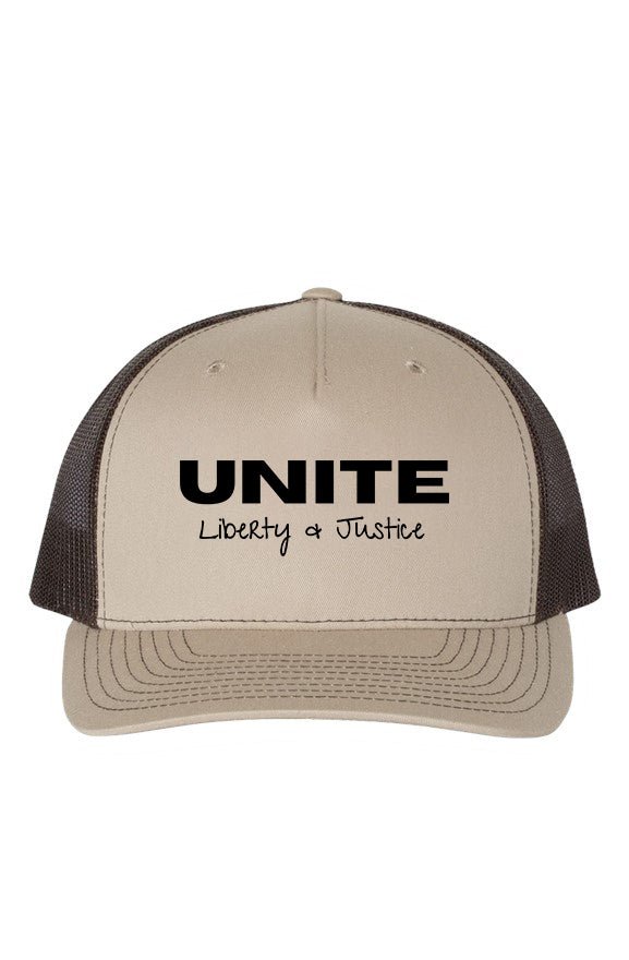 Liberty Wares Unite  Five Panel Trucker Cap-beige