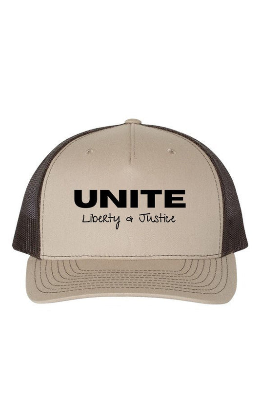 Liberty Wares Unite  Five Panel Trucker Cap-beige