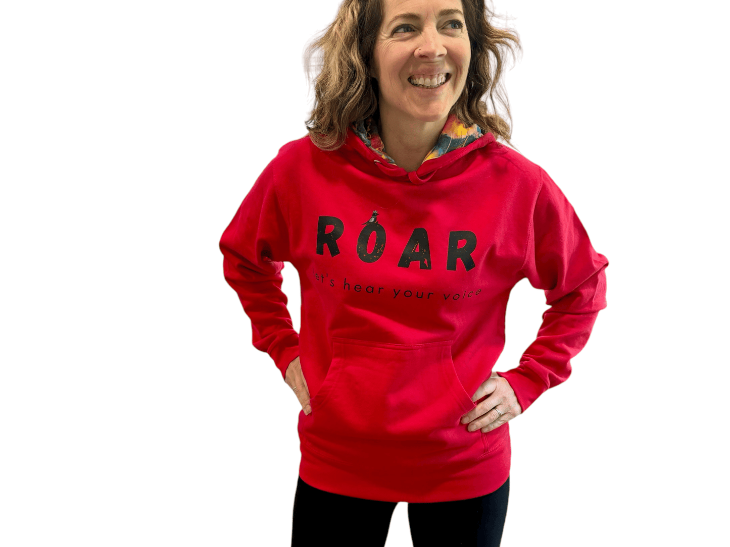 "LIBERTY WARES" ROAR!-Bird UNISEX HOOD ART HOODIE Red