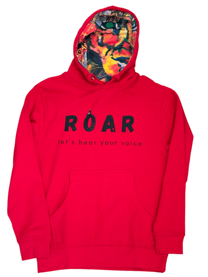 "LIBERTY WARES" ROAR!-Bird UNISEX HOOD ART HOODIE Red