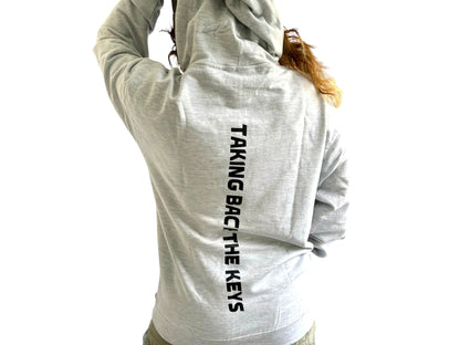 "LIBERTY WARES" BREAKING FREE-TAKING BACK THE KEYS UNISEX MID WEIGHT HOODIE Heather Grey