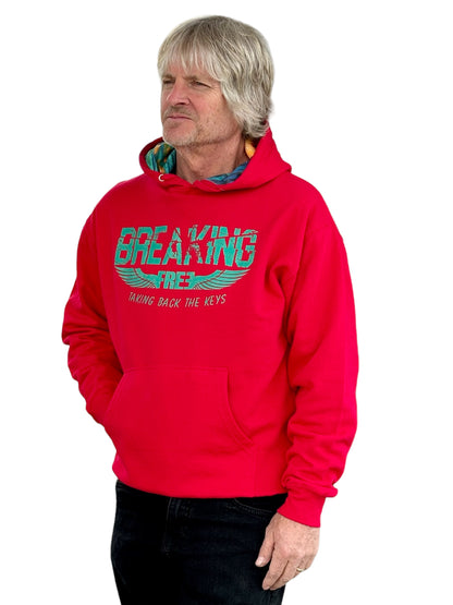 "LIBERTY WARES" BREAKING FREE UNISEX HOOD ART HOODIE Red