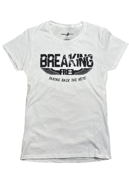 "LIBERTY WARES" BREAKING FREE UNISEX CLASSIC T SHIRT White