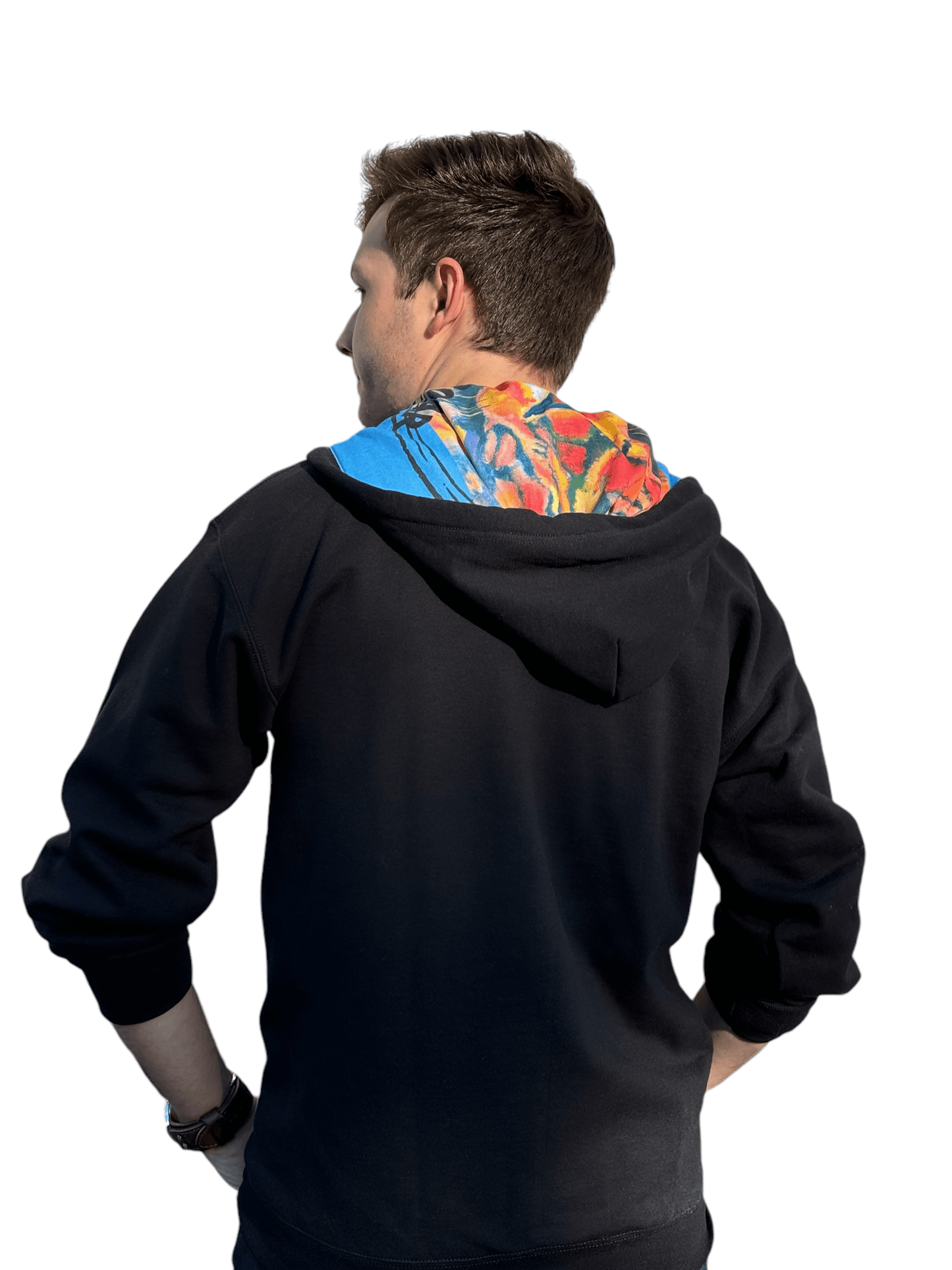 "LIBERTY WARES" CROWN ROAR UNISEX ZIP HOOD ART HOODY Black