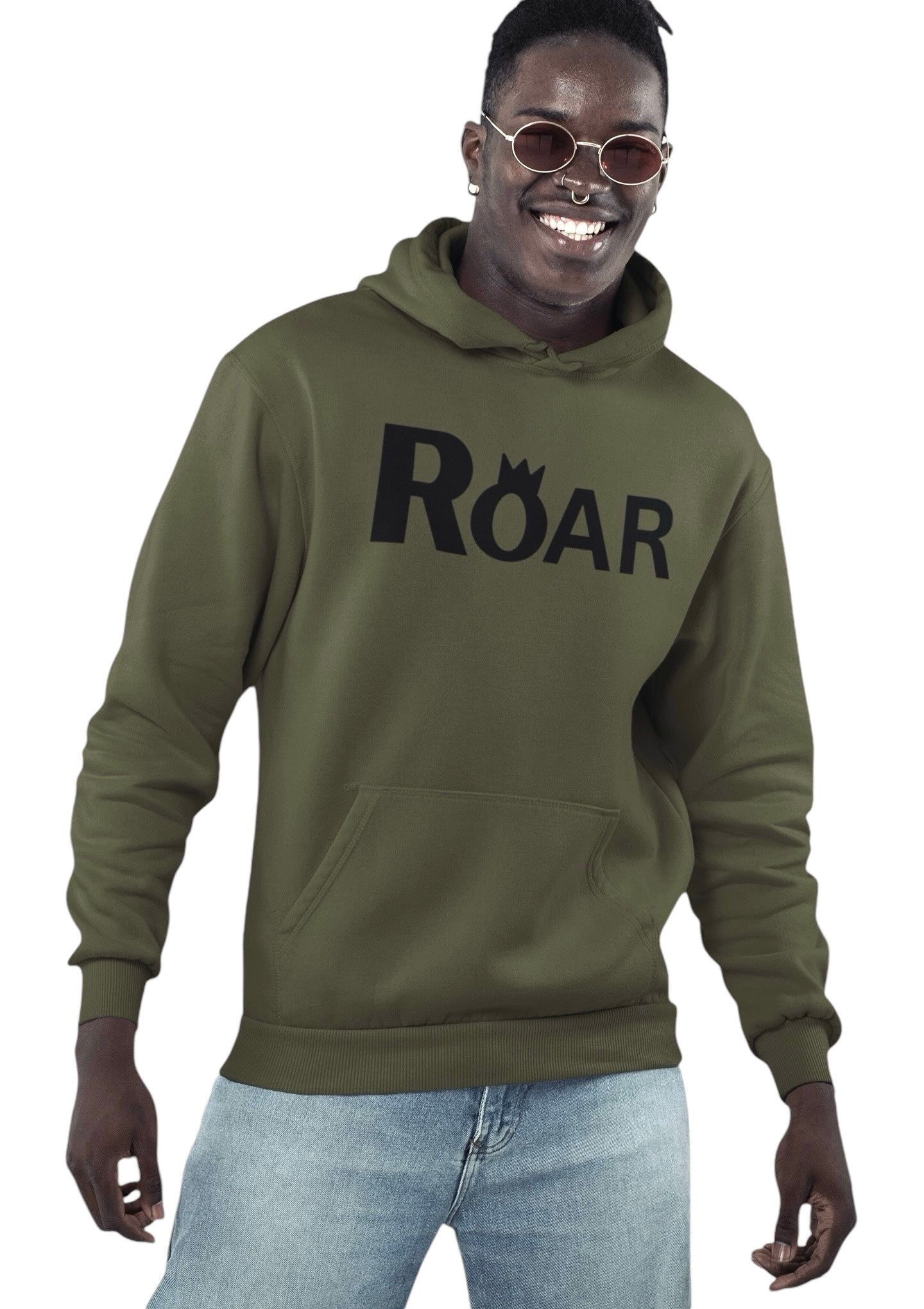 "LIBERTY WARES" CROWN ROAR UNISEX HOODIE Army Green Apliiq