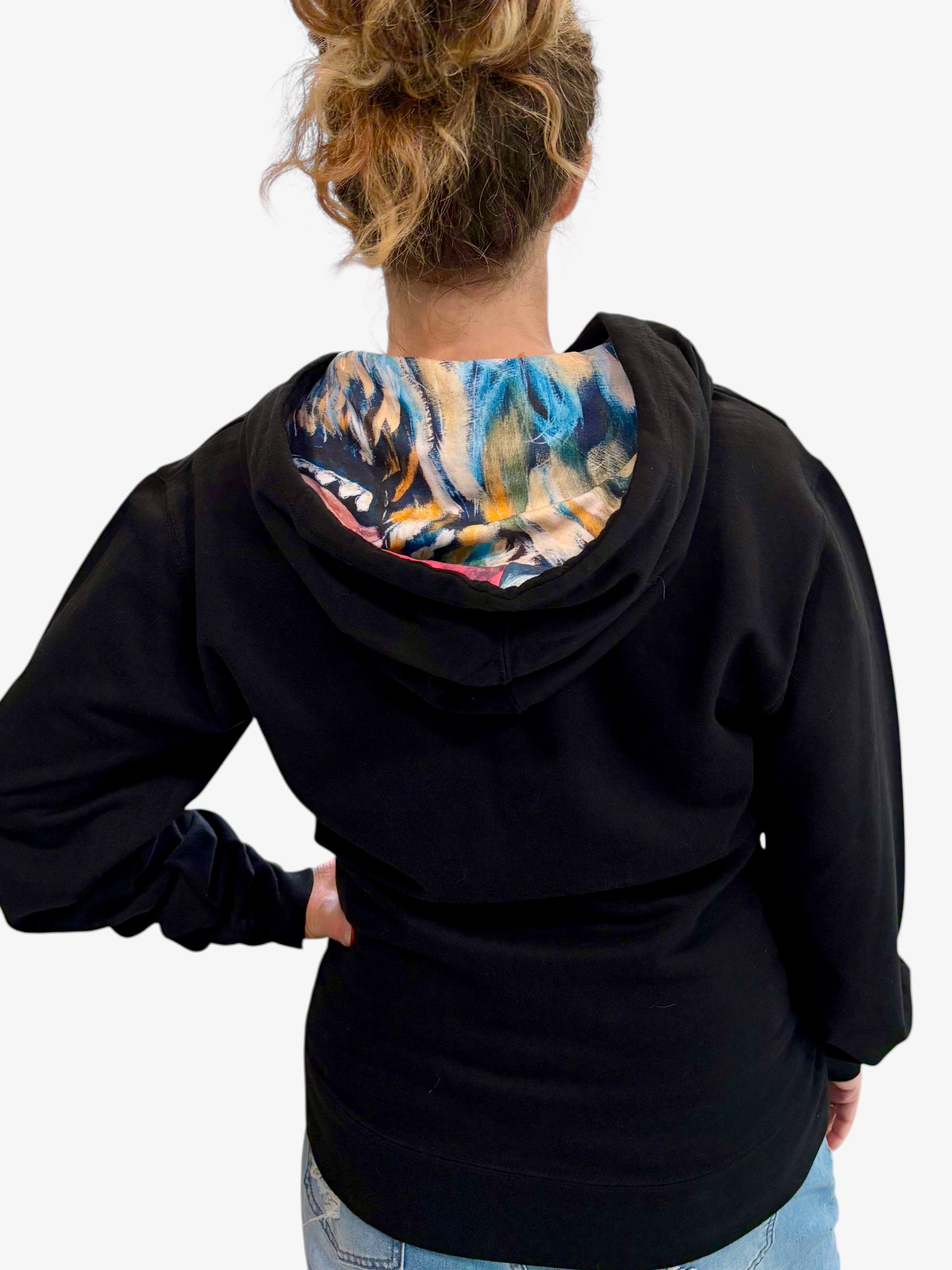 "LIBERTY WARES" FIERCE UNISEX ZIP HOOD ART HOODY Black