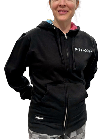 "LIBERTY WARES" FIERCE UNISEX ZIP HOOD ART HOODY Black