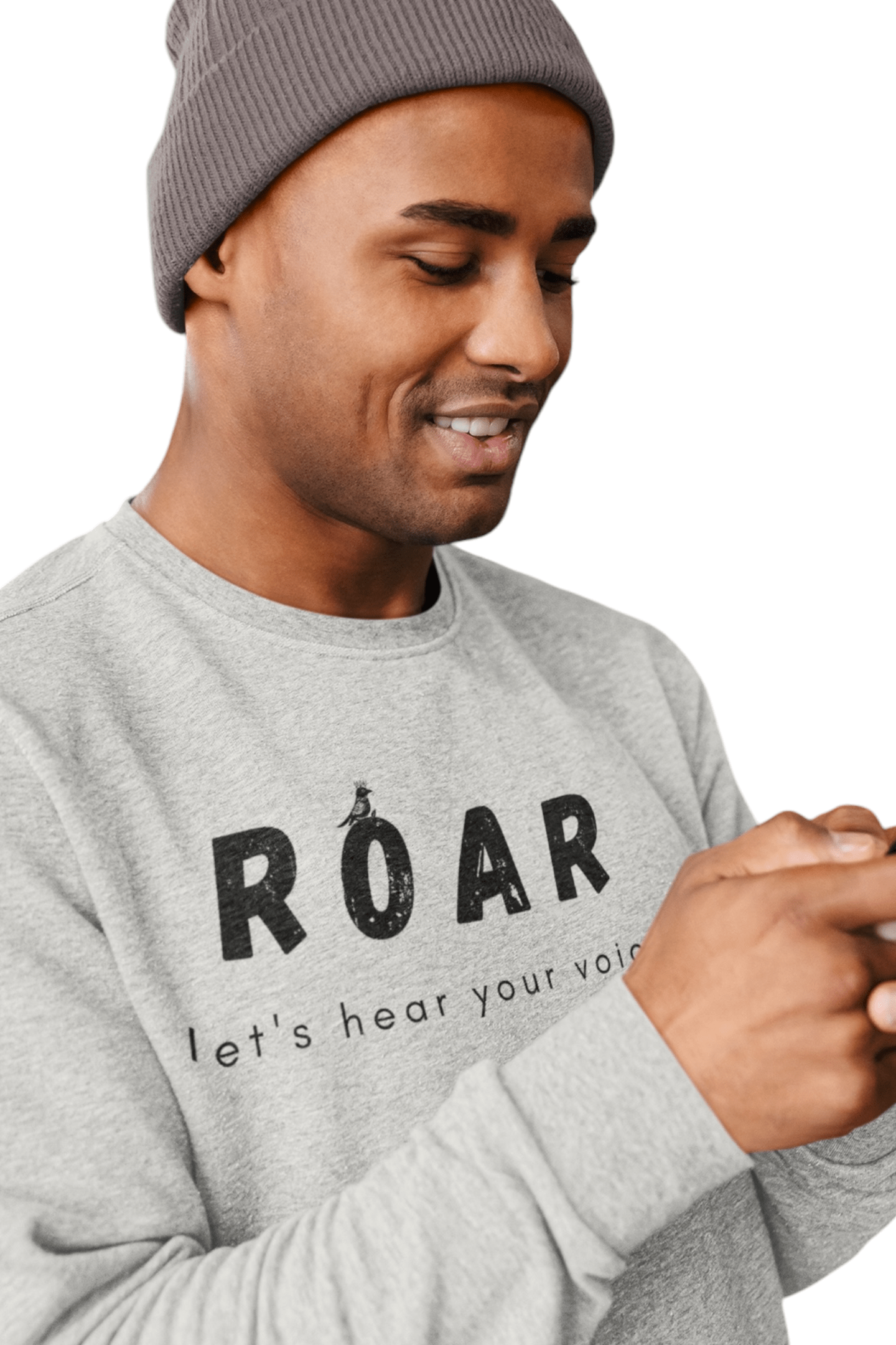 "LIBERTY WARES" ROAR UNISEX MED WEIGHT SWEATSHIRT Heather Grey