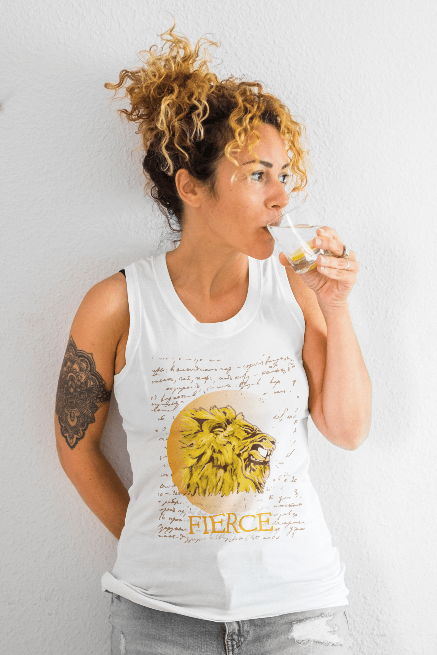 "LIBERTY WARES" FIERCE UNISEX MUSCLE TANK White