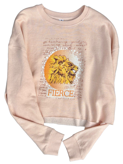 "LIBERTY WARES" FIERCE Cropped Crew Sweatshirt Dusty Pink