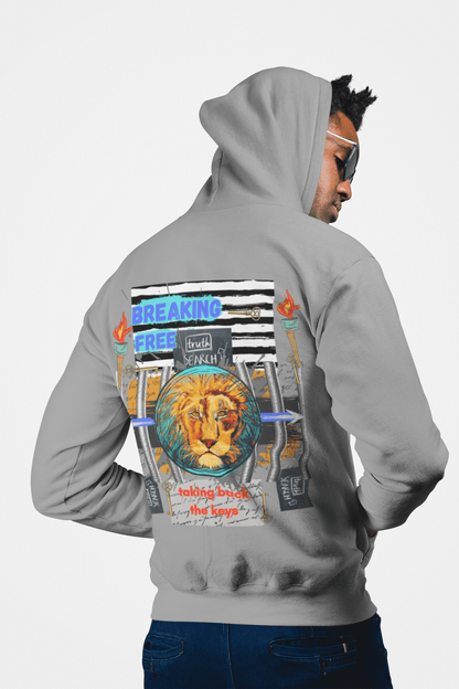 "LIBERTY WARES" RETRO BREAKING FREE UNISEX PULLOVER HOODIE Smoke