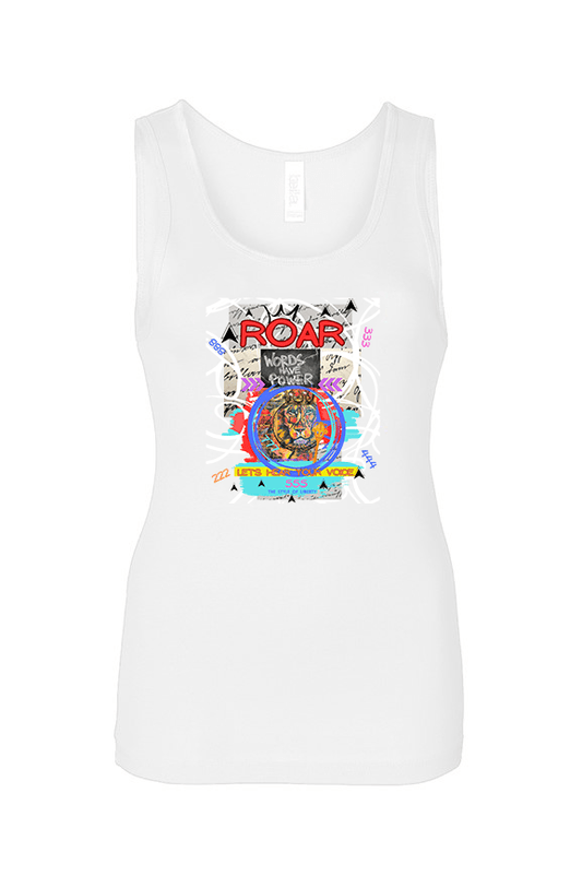 "LIBERTY WARES" RETRO ROAR WOMENs BABY RIB TANK White Apliiq