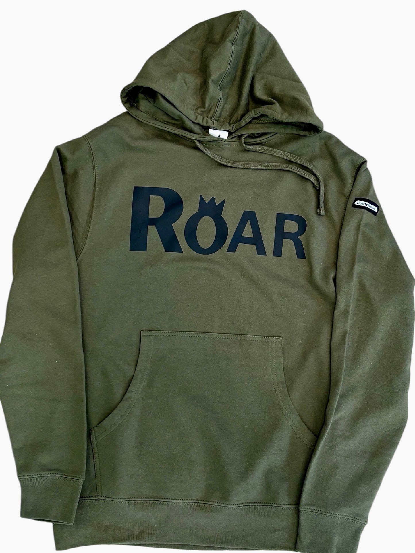 "LIBERTY WARES" CROWN ROAR UNISEX HOODIE Army Green