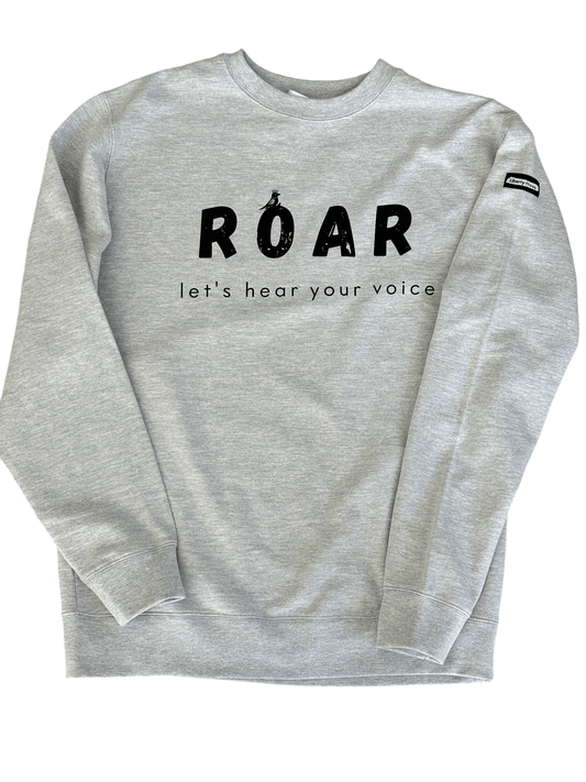 "LIBERTY WARES" ROAR UNISEX MED WEIGHT SWEATSHIRT Heather Grey