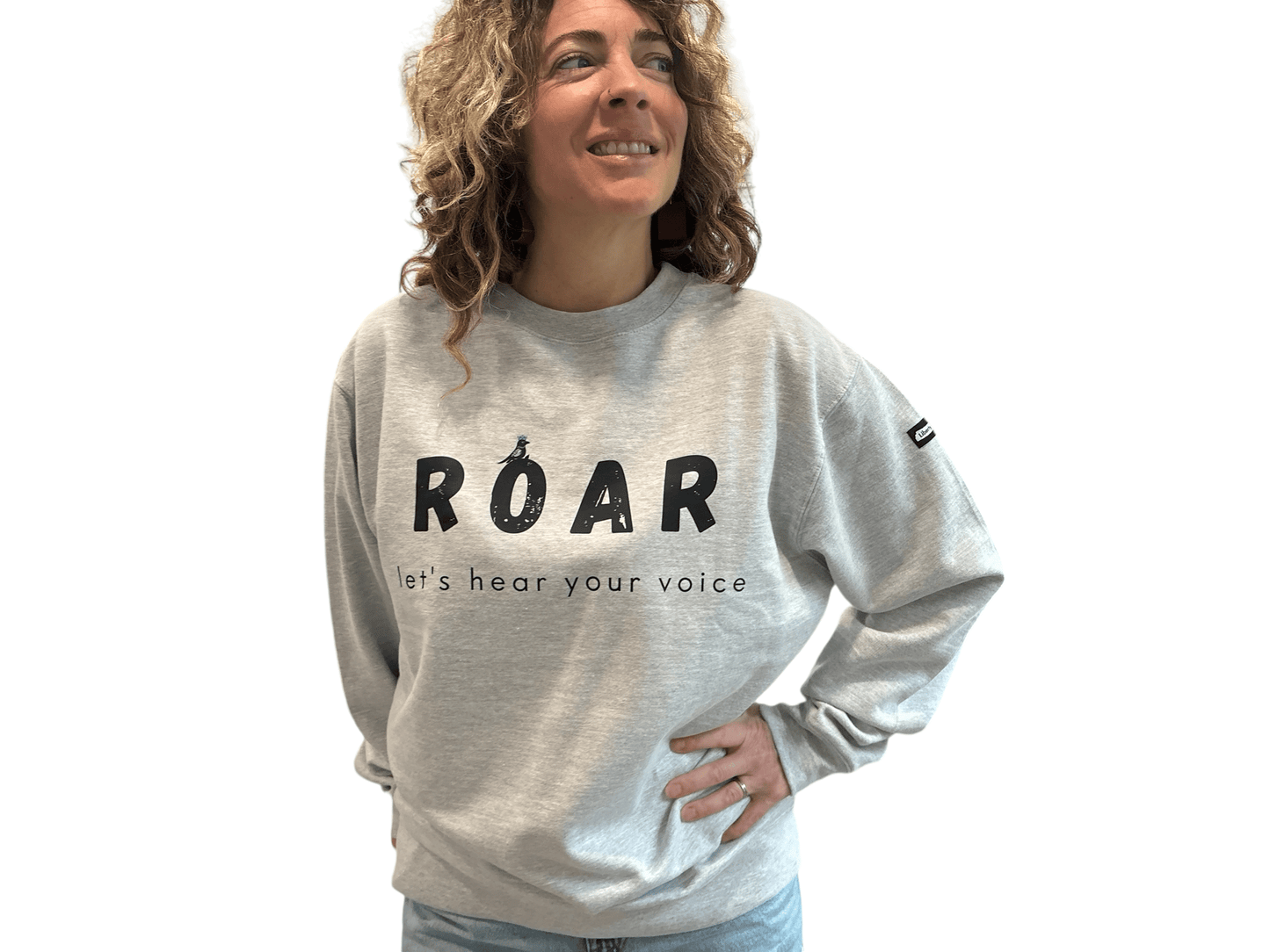 "LIBERTY WARES" ROAR UNISEX MED WEIGHT SWEATSHIRT Heather Grey