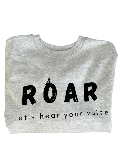 "LIBERTY WARES" ROAR UNISEX MED WEIGHT SWEATSHIRT Heather Grey