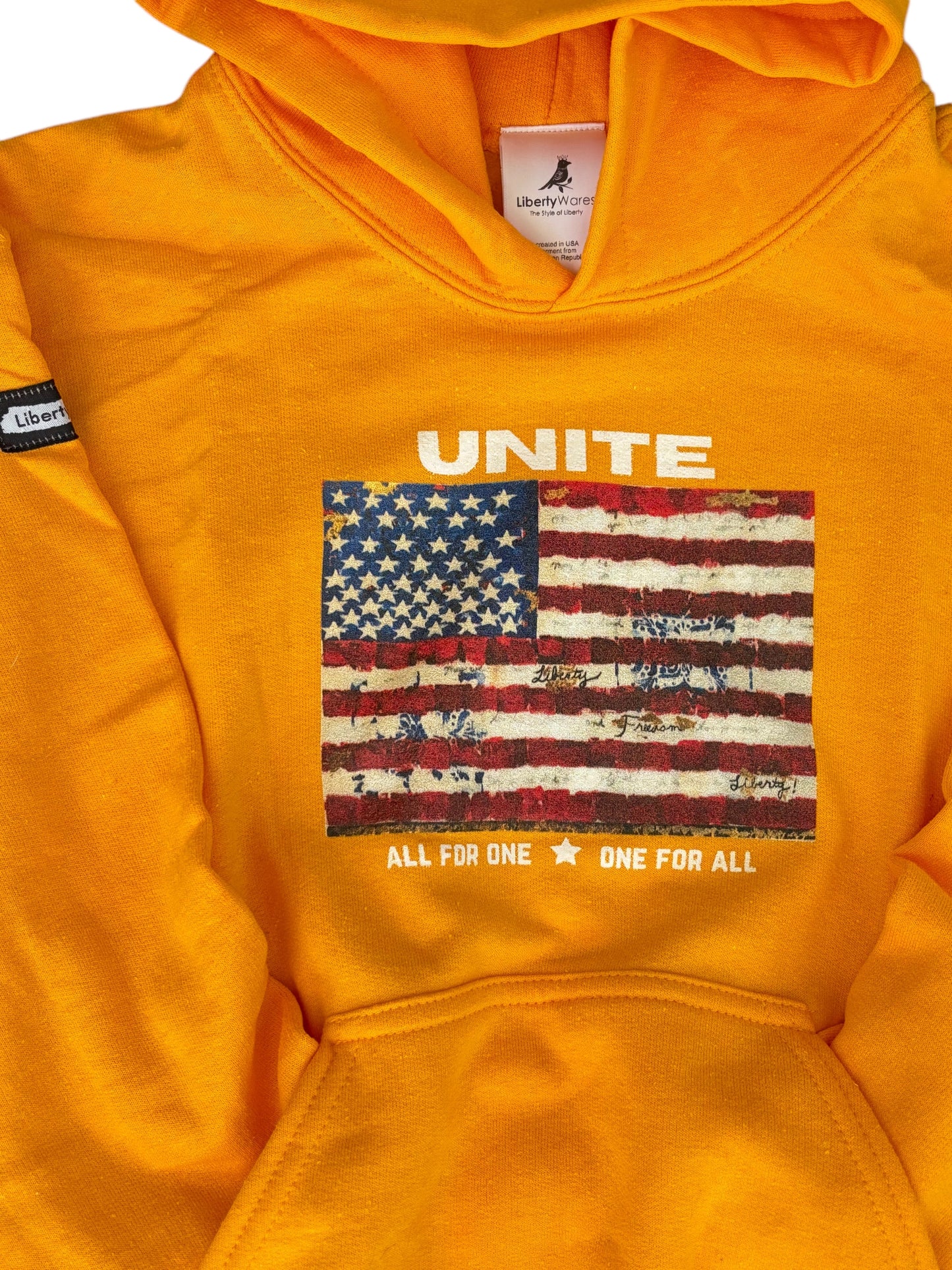 "LIBERTY WARES" UNITE/All for One PULLOVER HOODY YOUTH Gold
