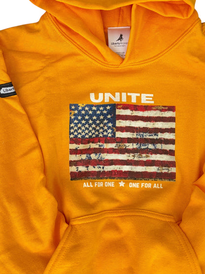 "LIBERTY WARES" UNITE/All for One PULLOVER HOODY YOUTH Gold