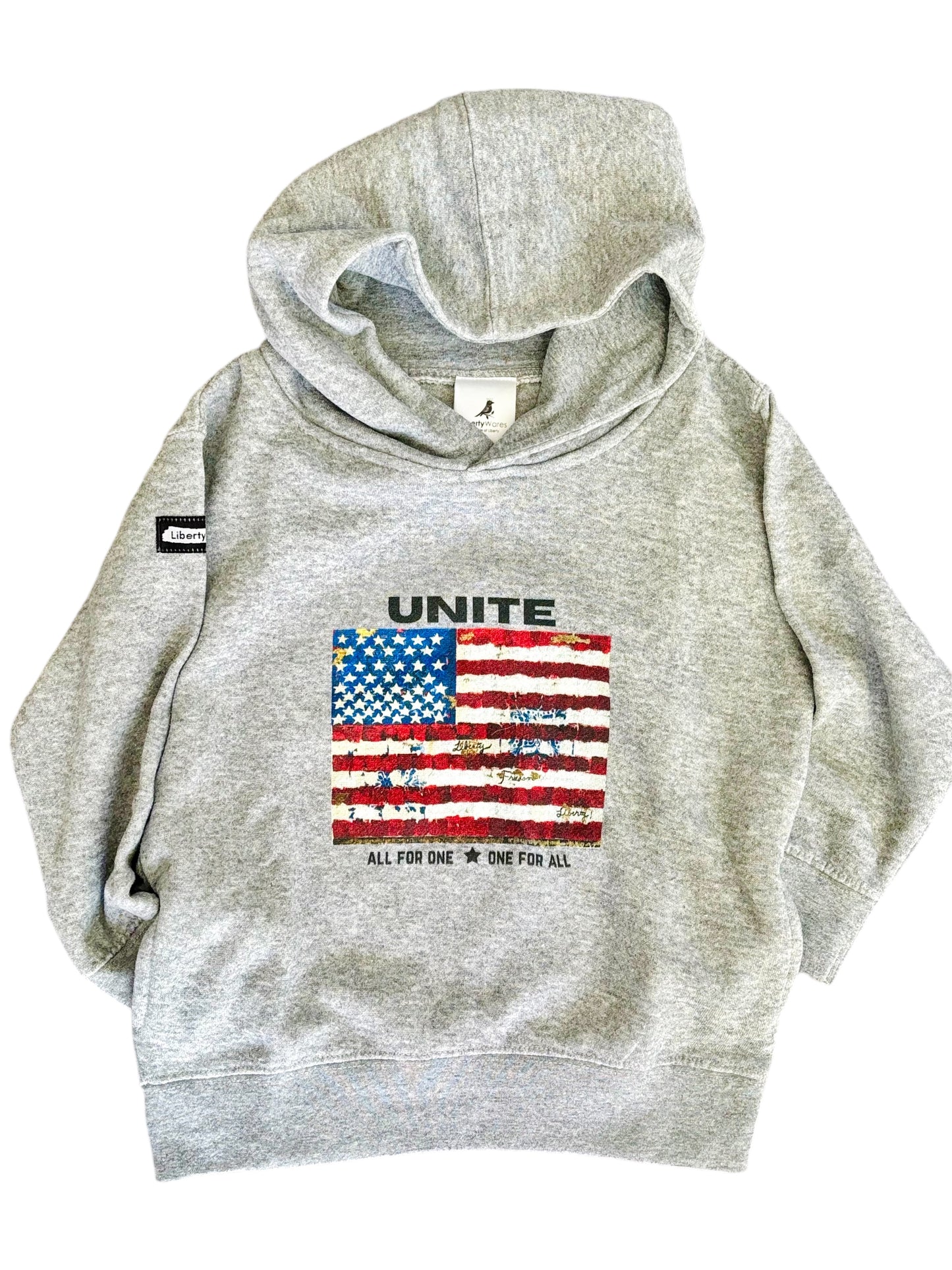 "LIBERTY WARES" UNITE/All For One UNISEX HOODY KIDS Ash