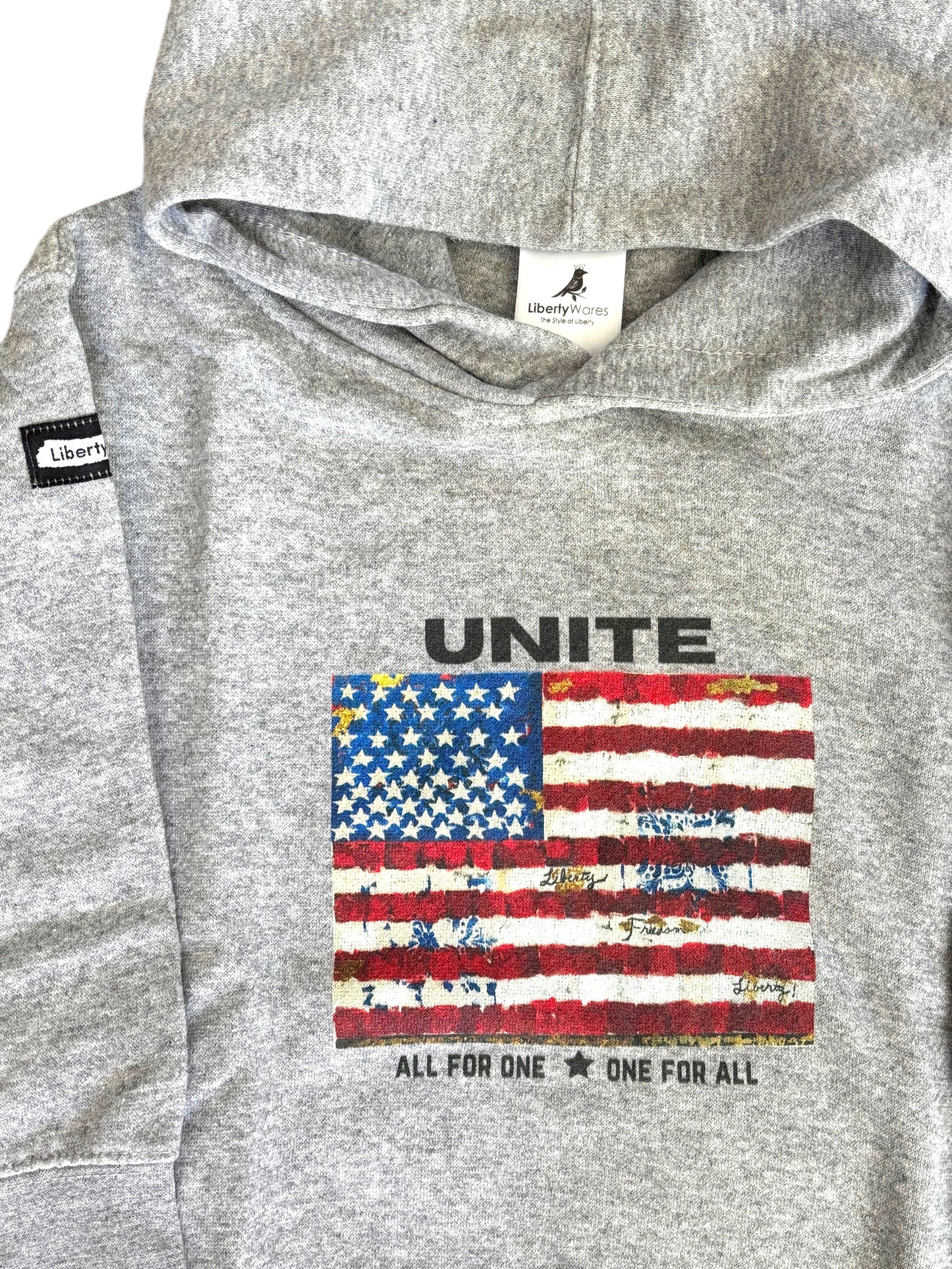 "LIBERTY WARES" UNITE/All For One UNISEX HOODY KIDS Ash