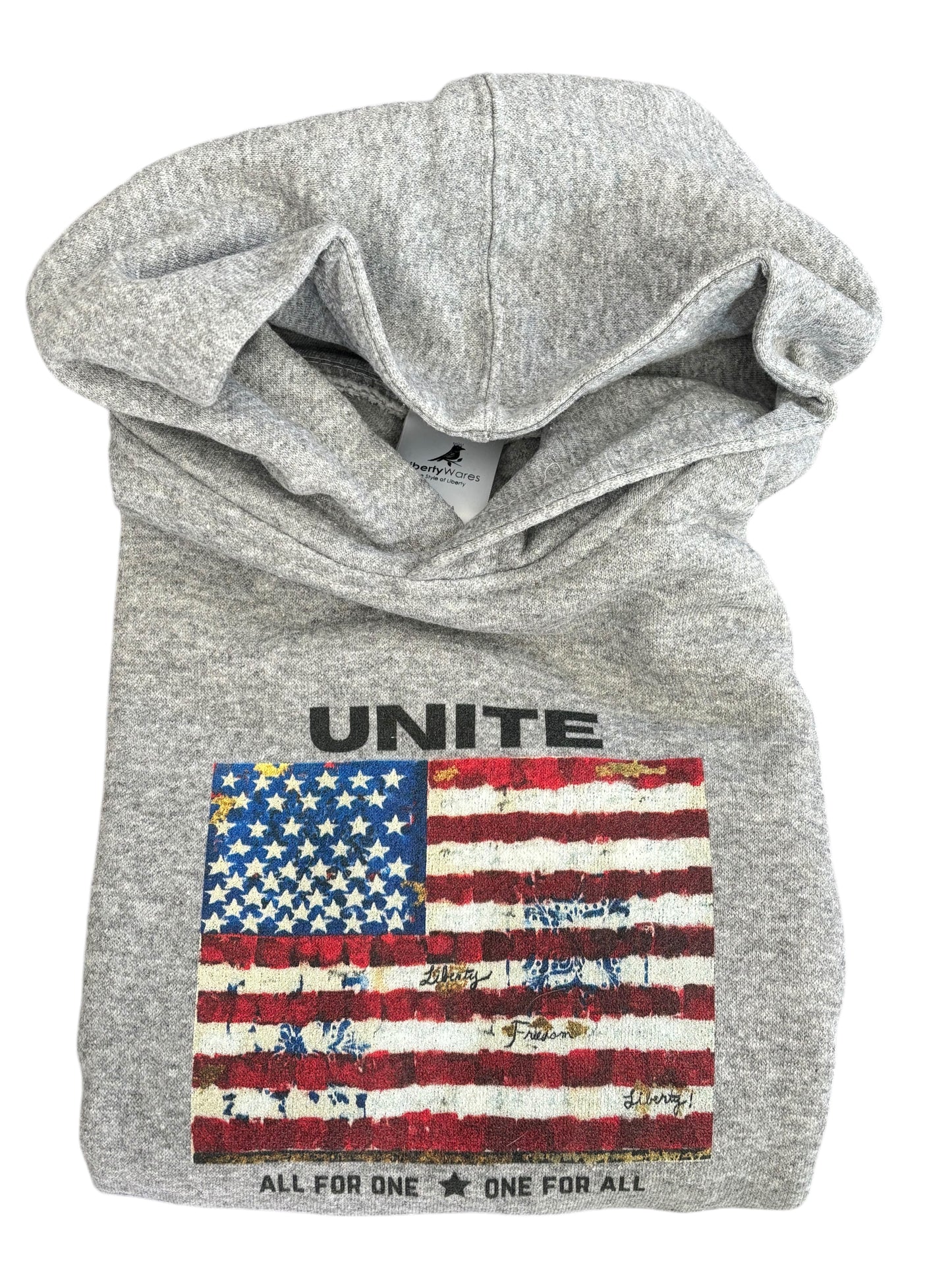 "LIBERTY WARES" UNITE/All For One UNISEX HOODY KIDS Ash