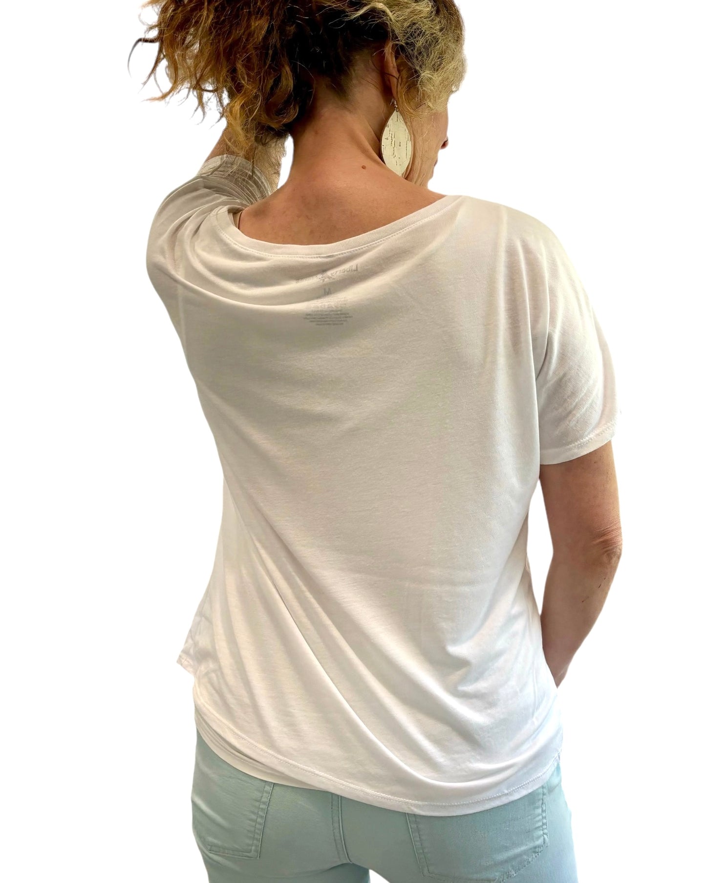 "LIBERTY WARES" FIERCE WOMEN'S SLOUCHY TEE White