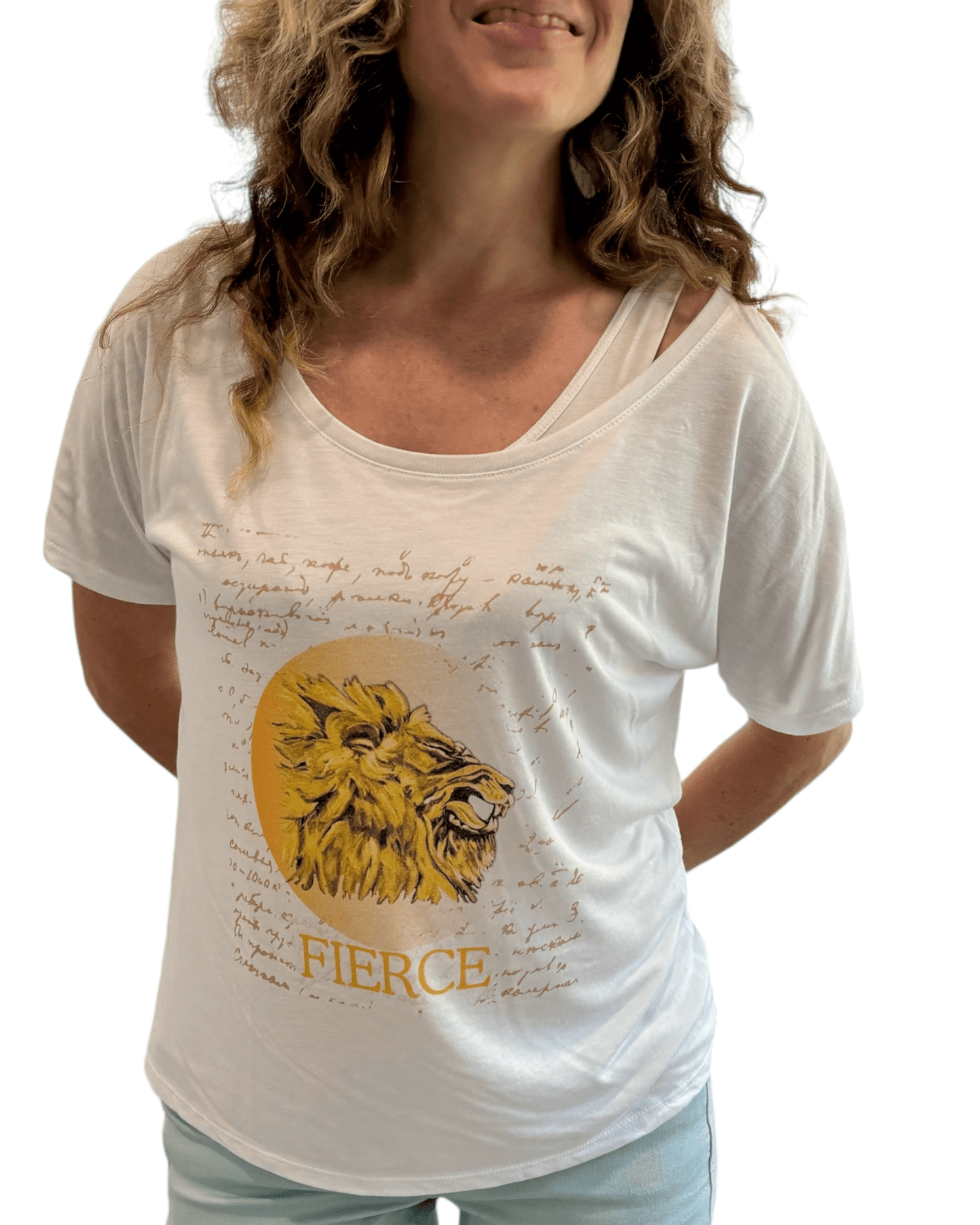 "LIBERTY WARES" FIERCE WOMEN'S SLOUCHY TEE White